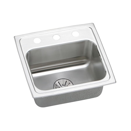 Elkay Lustertone Stainless Steel 17 X 16 X 6-1/2 Single Bowl Top Mount Ada Sink With Perfect Drain LRADQ171665PDOS4
